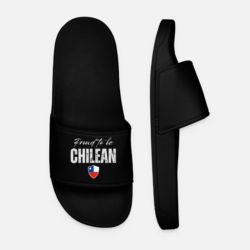 Proud Chilean, I love Chile - Men’s Pool Sliders - black
