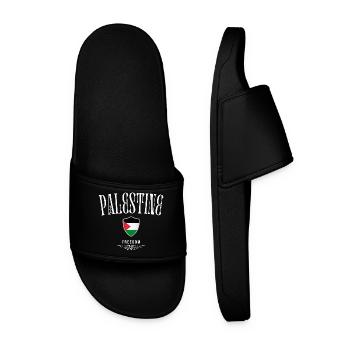 Palestine, minimalist elegant design - Men’s Pool Sliders - black - Front