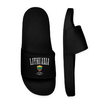 Lithuanian pride, minimalist elegant design - Men’s Pool Sliders - black - Front