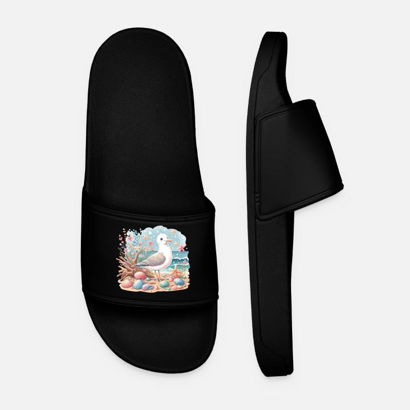 Möwe Strand Muscheln Maritim Küste - Männer Badelatschen - Schwarz