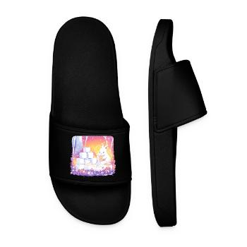 Rabbits in the sugar forest - Men’s Pool Sliders - black - Front
