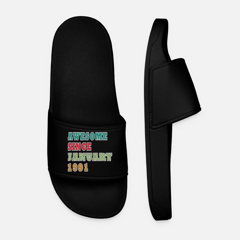 35e anniversaire Millésime de janvier 1991 - Claquettes Homme - noir