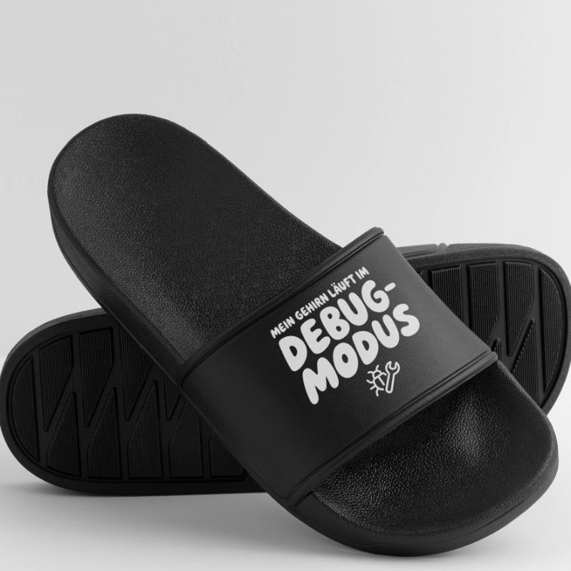 Brain in Debug Mode – Humor Graphics Men’s Pool Sliders