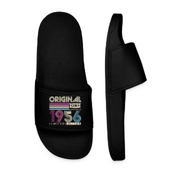 Vintage 1956 Né 70e anniversaire Rétro - Claquettes Homme - noir - Devant
