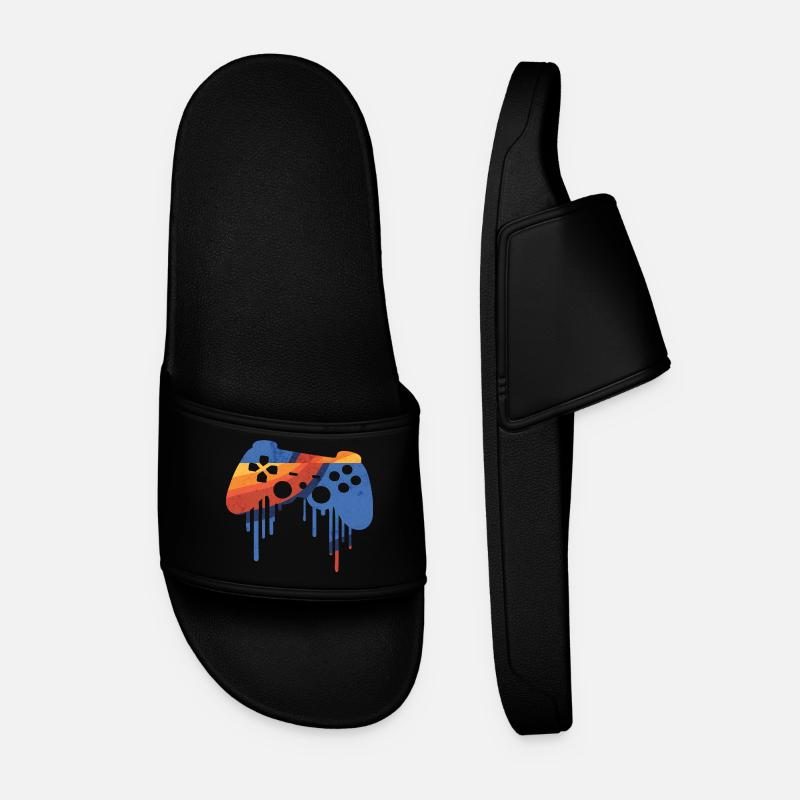 Gaming Retro - Men’s Pool Sliders - black