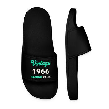 Vintage 1966 – Gaming Club Retro Birth Year - Men’s Pool Sliders - black - Front