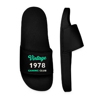 Vintage 1978 – Gaming Club Retro Birth Year - Men’s Pool Sliders - black - Front