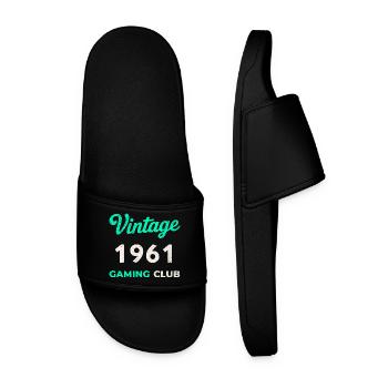 Vintage 1961 – Gaming Club Retro Birth Year - Men’s Pool Sliders - black - Front