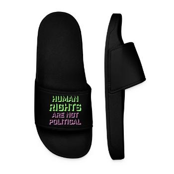 Human Rights Are Not Political Menschenrechte Logo - Men’s Pool Sliders - black - Front