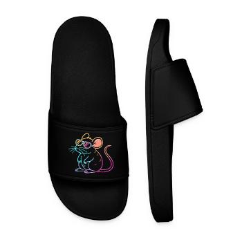 Rainbow Rat Neon Glasses - Men’s Pool Sliders - black - Front