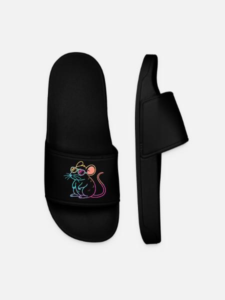 Rainbow Rat Neon Glasses - Men’s Pool Sliders - black