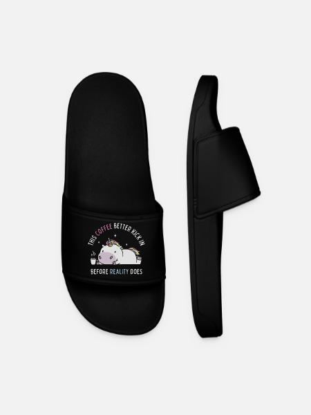 Coffee Before Reality - Men’s Pool Sliders - black