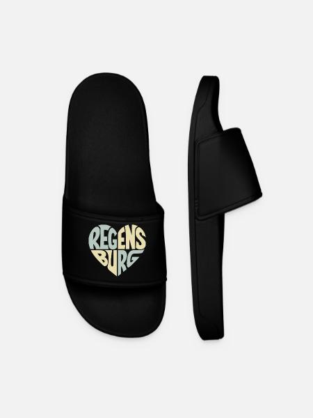 Regensburg Heart Design - Men’s Pool Sliders - black