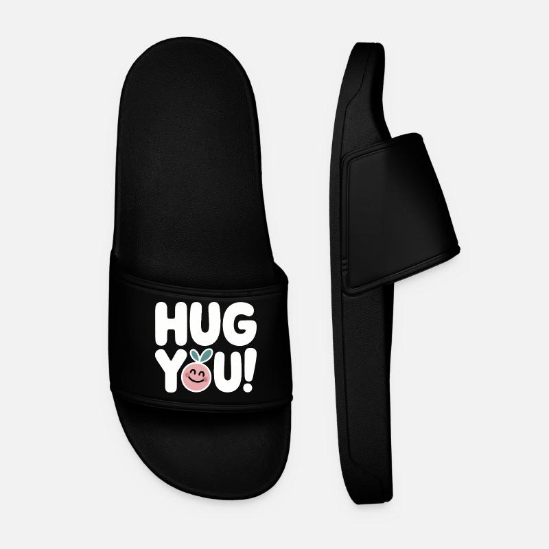 Hug You - fun design - Men’s Pool Sliders - black