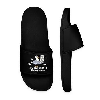 Seagull patience at the end of office work - Men’s Pool Sliders - black - Front