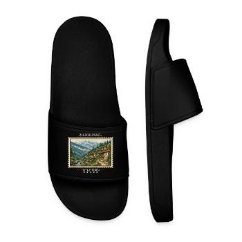 Armenia Dilijan Vintage Travel Brand - Men’s Pool Sliders - black - Front