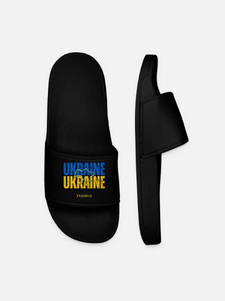 Ukrainian flag, Ukrainian pride - Men’s Pool Sliders - black