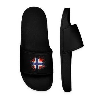 Norway Flag Splash Norway Design - Men’s Pool Sliders - black - Front