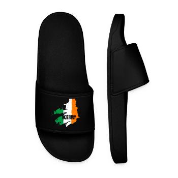 Kerry Ireland Flag | County Outline Map - Men’s Pool Sliders - black - Front