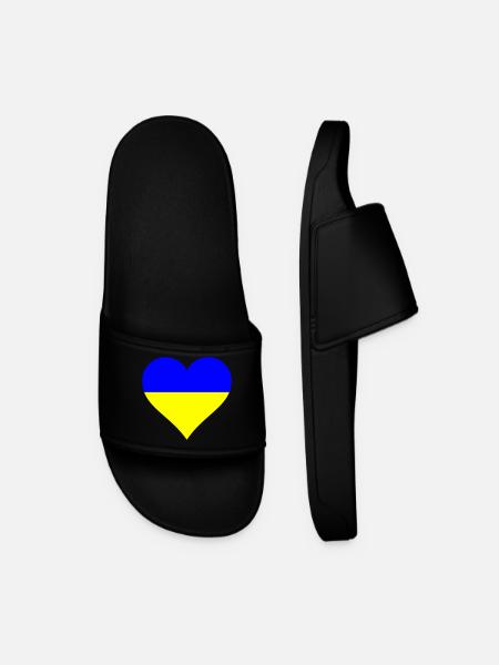 Heart for Ukraine - Men’s Pool Sliders - black