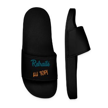 RETIREMENT. RETIREMENT. RETIRED. SENIOR. GRANNY. GRANDPA - Men’s Pool Sliders - black - Front