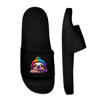 Paresseux avec bonnet de laine - Claquettes Homme - noir - Devant