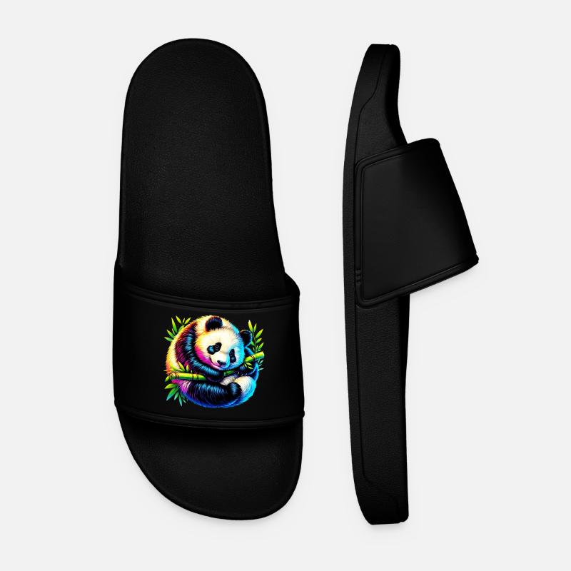 Panda - Männer Badelatschen - Schwarz