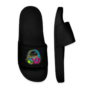 Conception abstraite vibrante des écouteurs - Claquettes Homme - noir - Devant