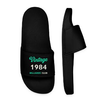 Vintage 1984 – Billiards Club Retro Geburtsjahr - Männer Badelatschen - Schwarz - Vorne