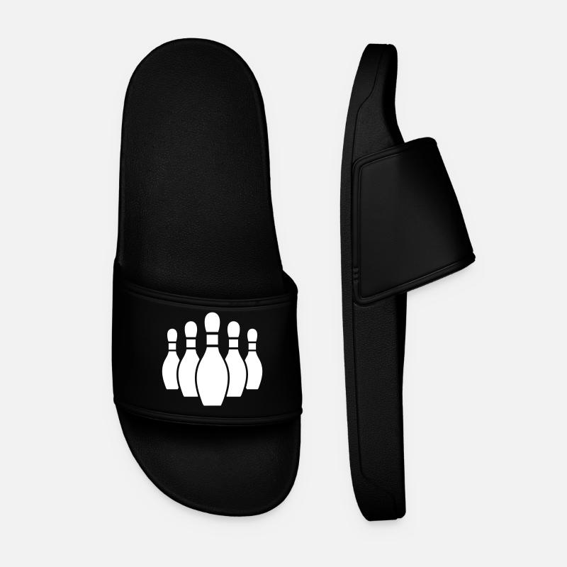 Bowling Pins Silhouette - Men’s Pool Sliders - black