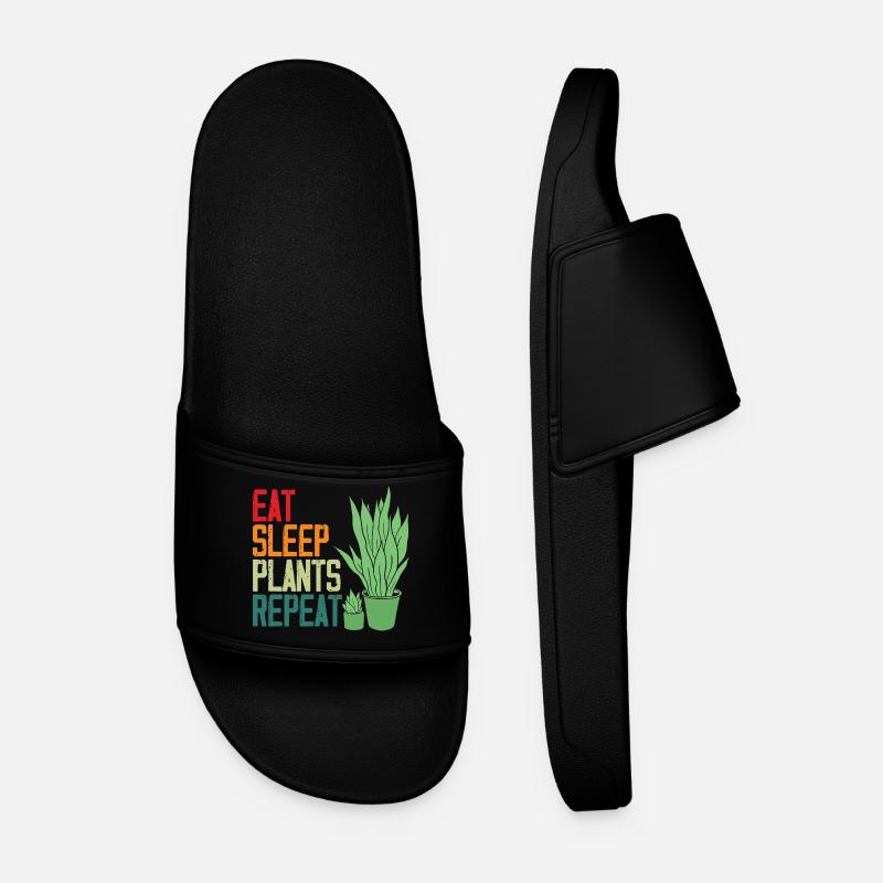 Eat Sleep Plants Repeat Plant Lover - Männer Badelatschen - Schwarz
