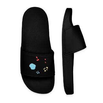 Bacteria Culture Pixel Colorful - Men’s Pool Sliders - black - Front