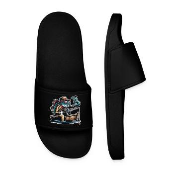 Fishing Norway Funny Fish - Men’s Pool Sliders - black - Front