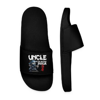 Uncle Of The Birthday Ninja Birthday Funny - Men’s Pool Sliders - black - Front