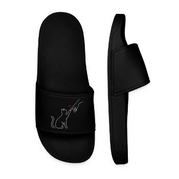 Équipe Cat Paw Cat Mom Heart Drôle - Claquettes Homme - noir - Devant