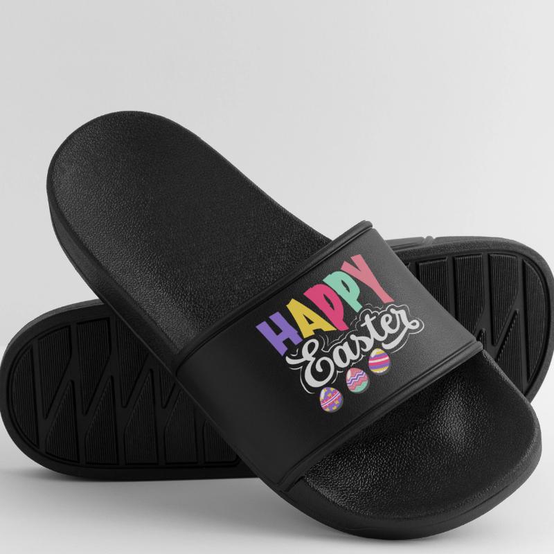 Happy Easter Sweet Easter Bunny Egg Hunt Easter Eggs Men’s Pool Sliders