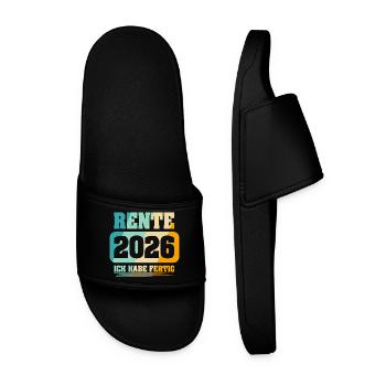 Rentner Rente 2026 - Männer Badelatschen - Schwarz - Vorne