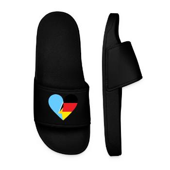 St. Lucia Germany Heart - Men’s Pool Sliders - black - Front