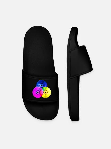 Colourful CDs (triangle) - Men’s Pool Sliders - black