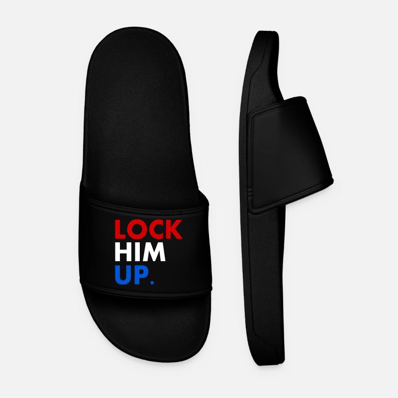 Lock him up - Men’s Pool Sliders - black
