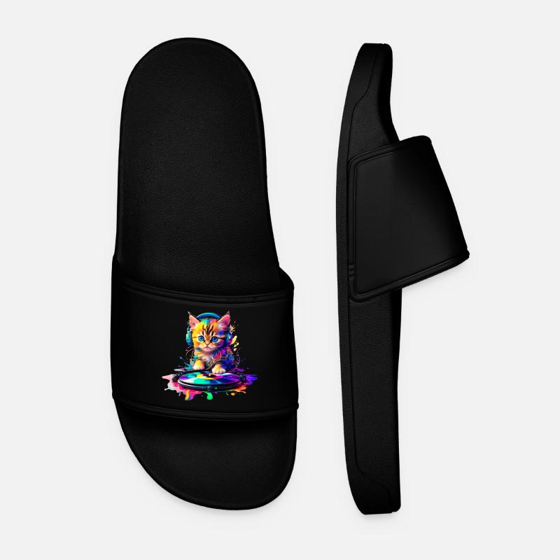 DJ Kitty – Rainbow 2 - Men’s Pool Sliders - black