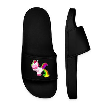 Unicorn Rainbow - Men’s Pool Sliders - black - Front