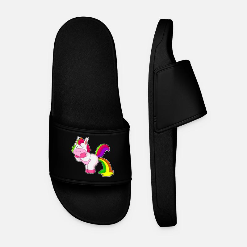 Einhorn Regenbogen - Männer Badelatschen - Schwarz