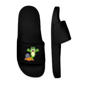 Frosch Halloween Grabstein - Männer Badelatschen - Schwarz - Vorne