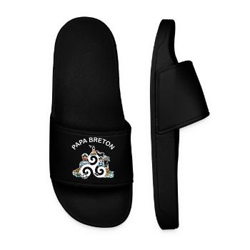 Papa Breton Triskèle et Drapeau de la Bretagne - Claquettes Homme - noir - Devant