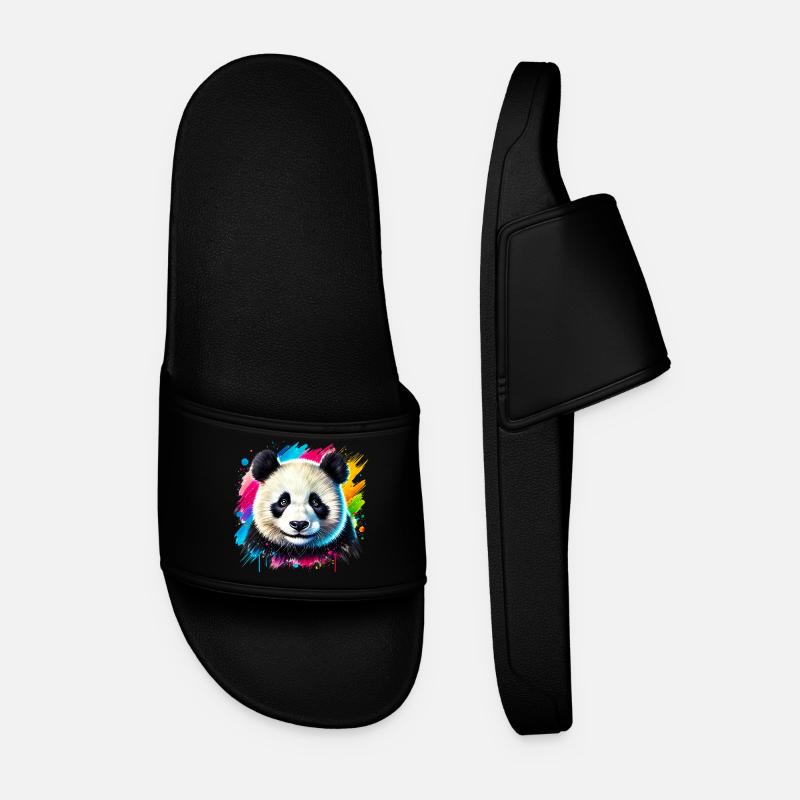 Panda - Männer Badelatschen - Schwarz