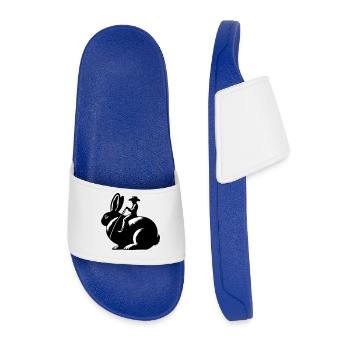 Rabbit Rider (design uniquement - avec contour, 3 couleurs) - Claquettes Homme - bleu roi - Devant