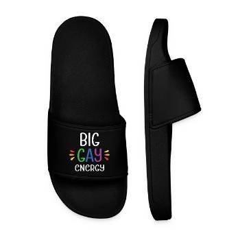 LGBTQ Pride Monat - Große schwule Energie - Männer Badelatschen - Schwarz - Vorne