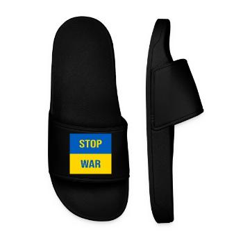 Stop War - Men’s Pool Sliders - black - Front