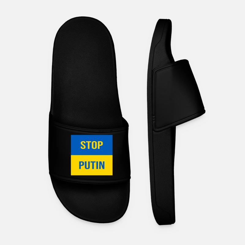 STOP PUTIN - Men’s Pool Sliders - black